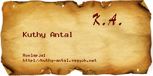 Kuthy Antal névjegykártya